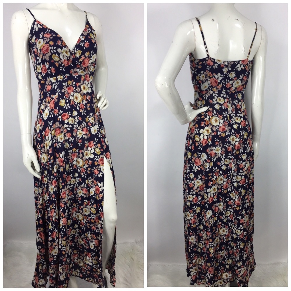 Lulus Floral Side Slit Maxi Dress